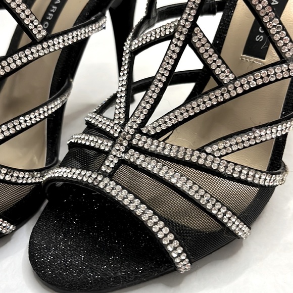 Caparros strappy heels. Rhinestone embellishments. Black. Size 6B - Picture 2 of 6